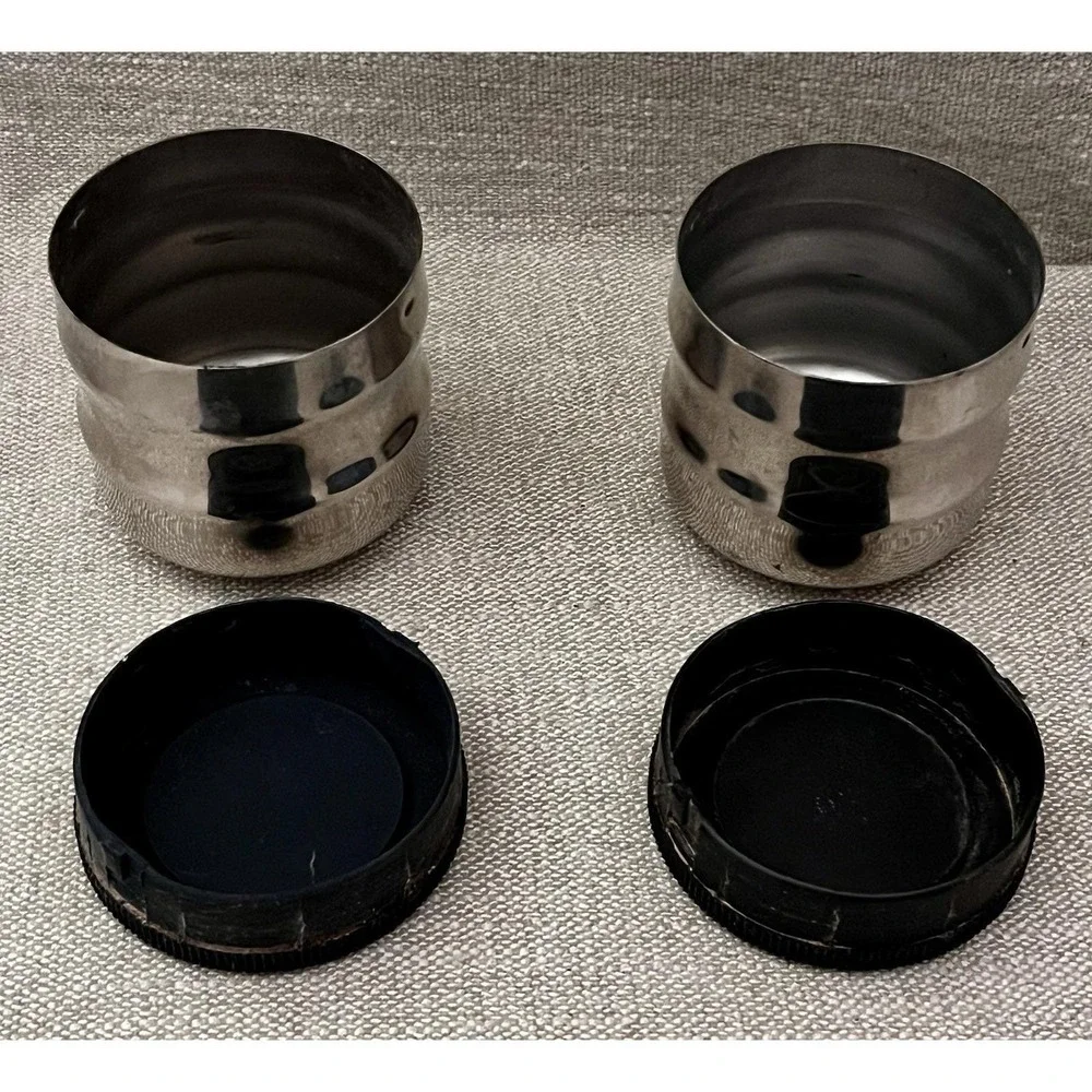 MCM Salt & Pepper Shaker Set 18-8 Stainless Mid Century Danish Modern Aesthetic